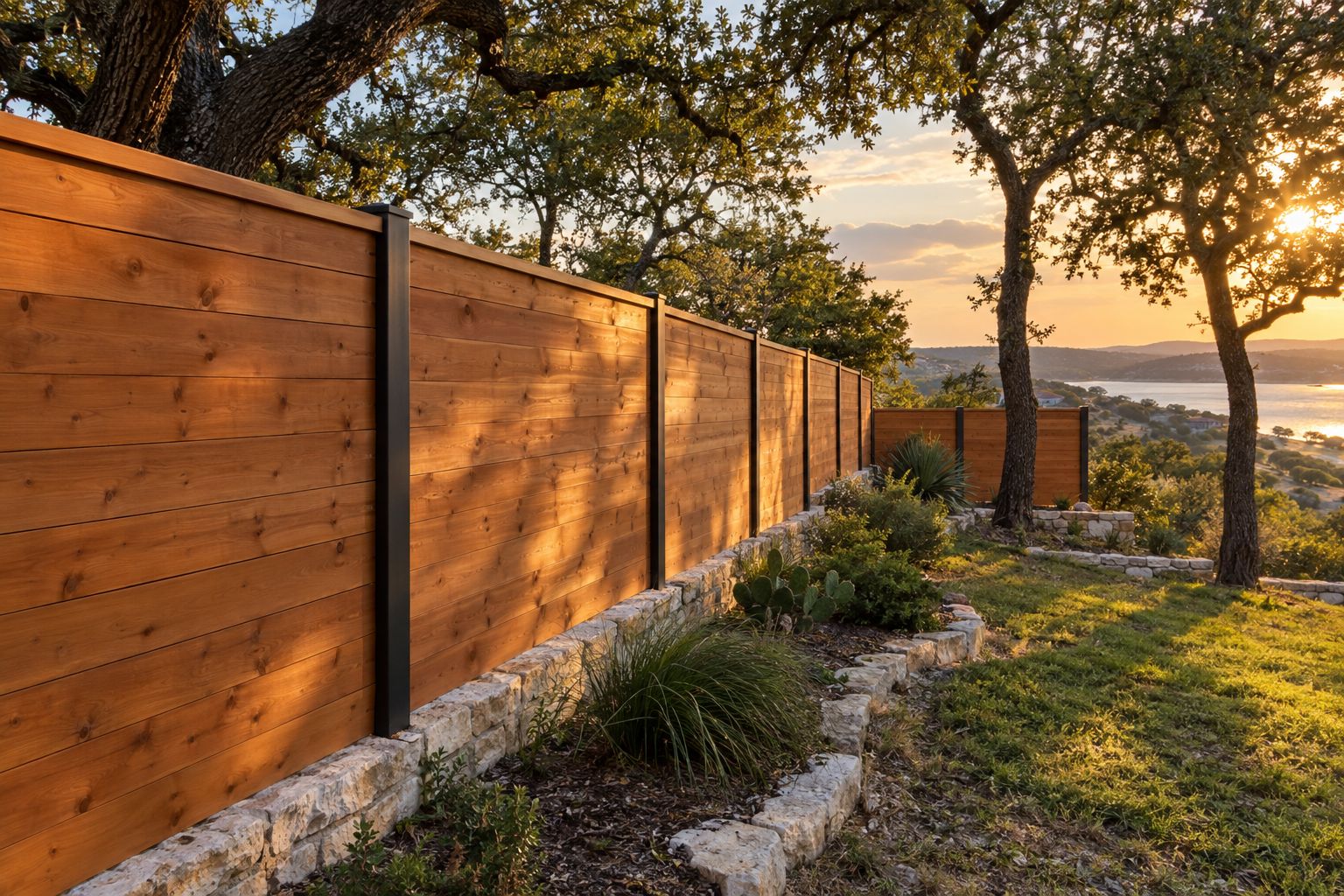 Cedar privacy fence